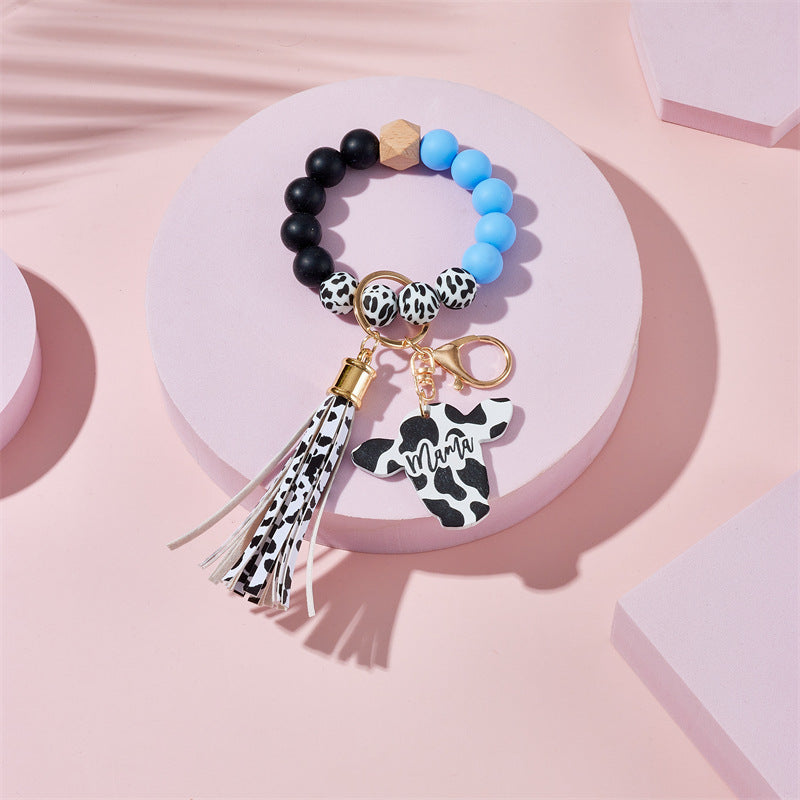 Llavero de muñeca con cuentas de silicona de estilo occidental de estilo occidental de estilo occidental